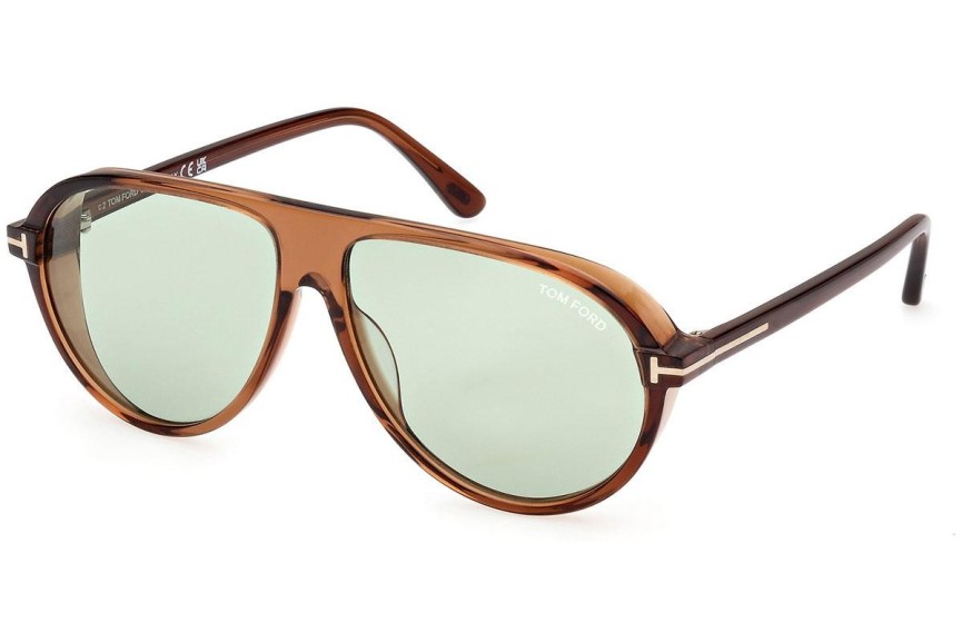 Okulary przeciwsłoneczne Tom Ford FT1023 48N Pilotki (Aviator) Brązowe