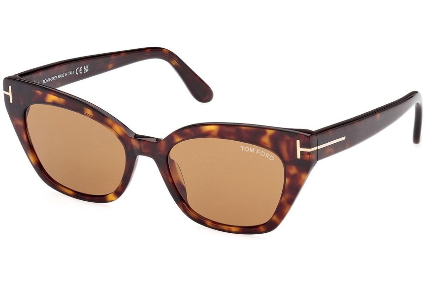 Okulary przeciwsłoneczne Tom Ford FT1031 52E Kocie oczy Havana