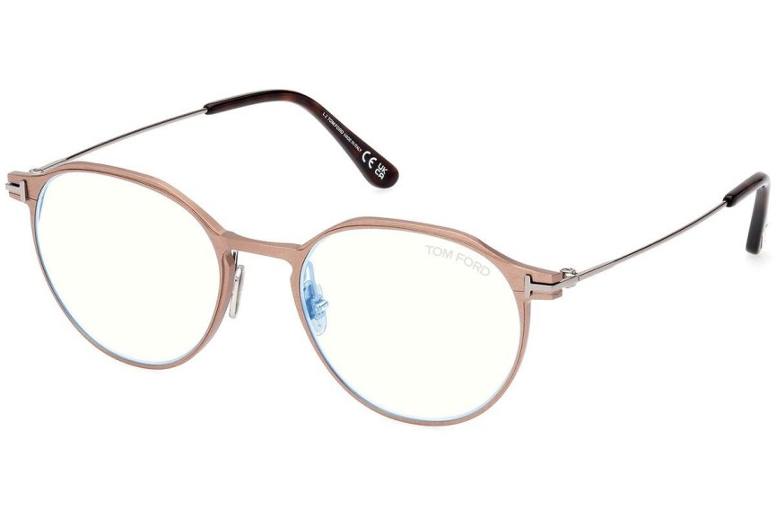 Okulary korekcyjne Tom Ford FT5866-B 035 Okrągłe Brązowe