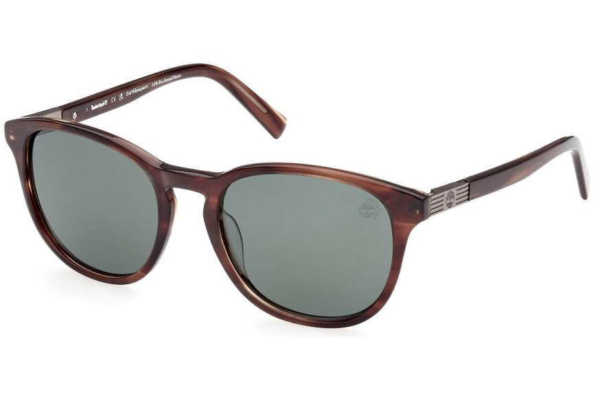 Okulary przeciwsłoneczne Timberland TB9319 48R Polarized Okrągłe Brązowe