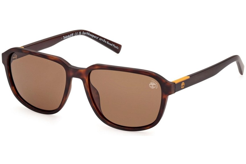 Okulary przeciwsłoneczne Timberland TB9311 52H Polarized Kwadratowe Havana