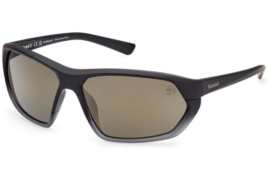 Okulary przeciwsłoneczne Timberland TB9310 02R Polarized Prostokątne Czarne