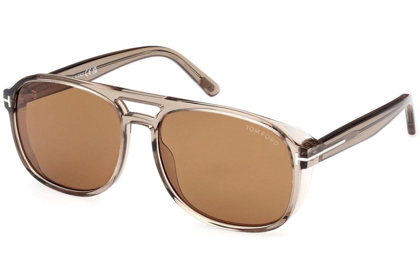 Okulary przeciwsłoneczne Tom Ford FT1022 45E Pilotki (Aviator) Brązowe