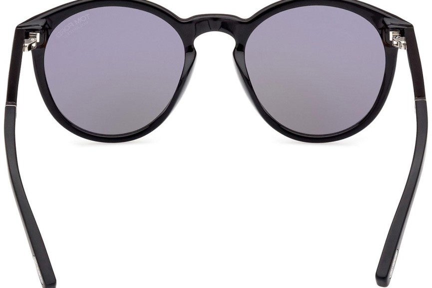 Okulary przeciwsłoneczne Tom Ford FT1021-N 01D Polarized Okrągłe Czarne