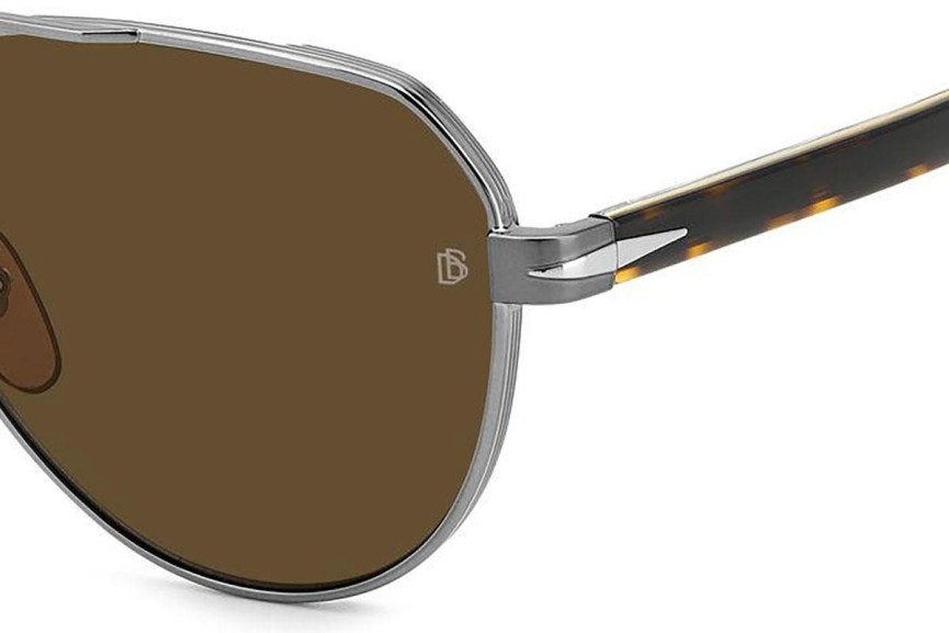 Okulary przeciwsłoneczne David Beckham DB1121/G/S EKP/70 Pilotki (Aviator) Srebrne