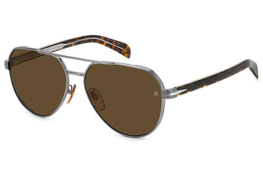 Okulary przeciwsłoneczne David Beckham DB1121/G/S EKP/70 Pilotki (Aviator) Srebrne