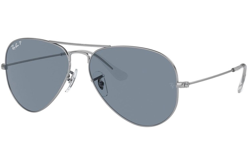 Okulary przeciwsłoneczne Ray-Ban Aviator RB3025 003/02 Polarized Pilotki (Aviator) Srebrne