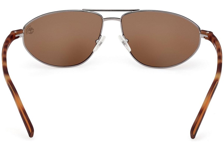 Okulary przeciwsłoneczne Timberland TB9324 08H Polarized Pilotki (Aviator) Srebrne