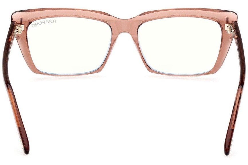 Okulary korekcyjne Tom Ford FT5894-B 072 Kwadratowe Brązowe