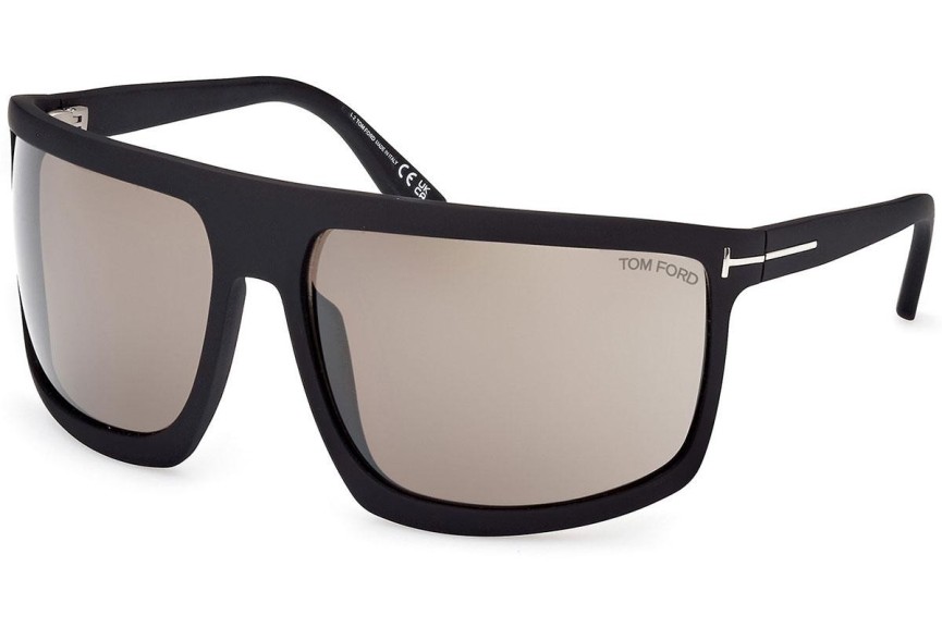 Okulary przeciwsłoneczne Tom Ford Clint 2 FT1066 02L Flat Top Czarne