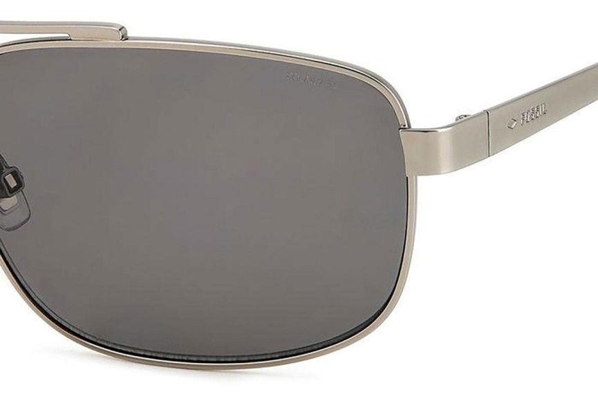 Okulary przeciwsłoneczne Fossil FOS2130/G/S R81/M9 Polarized Prostokątne Srebrne