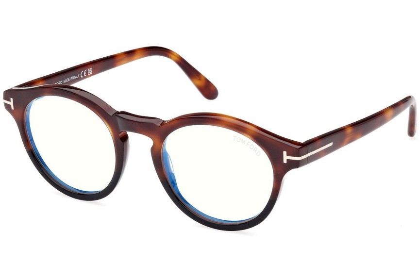 Okulary korekcyjne Tom Ford FT5887-B 005 Okrągłe Havana