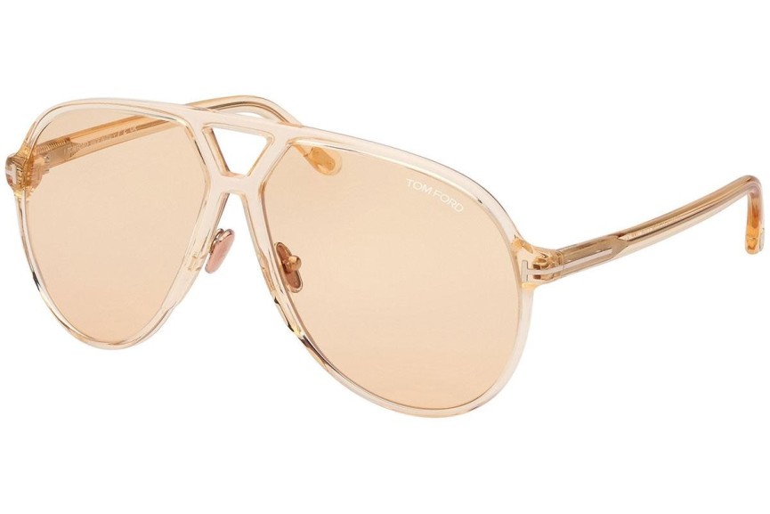 Okulary przeciwsłoneczne Tom Ford Bertrand FT1061 45E Pilotki (Aviator) Brązowe