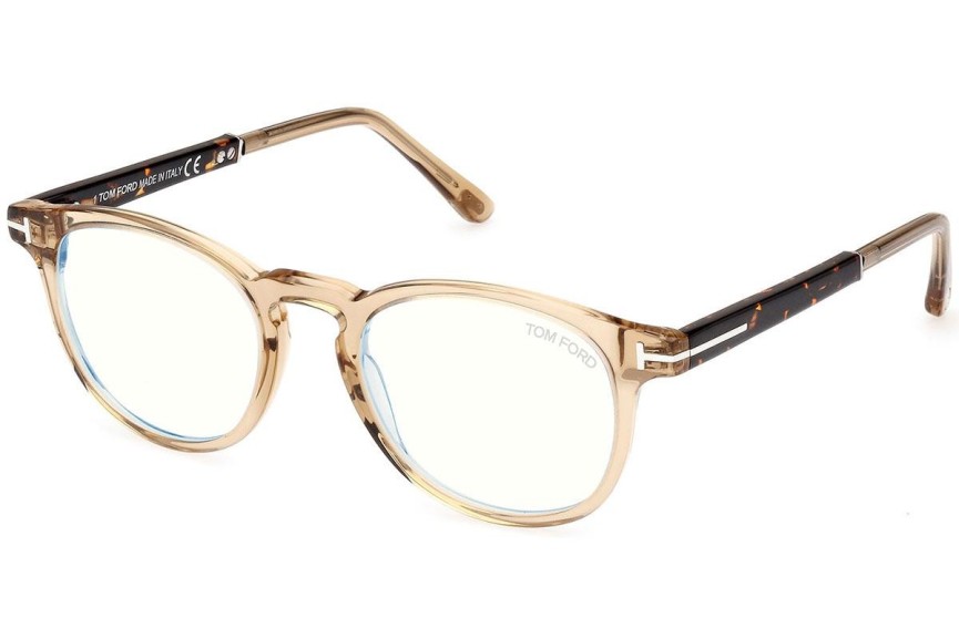 Okulary korekcyjne Tom Ford FT5891-B 047 Okrągłe Brązowe