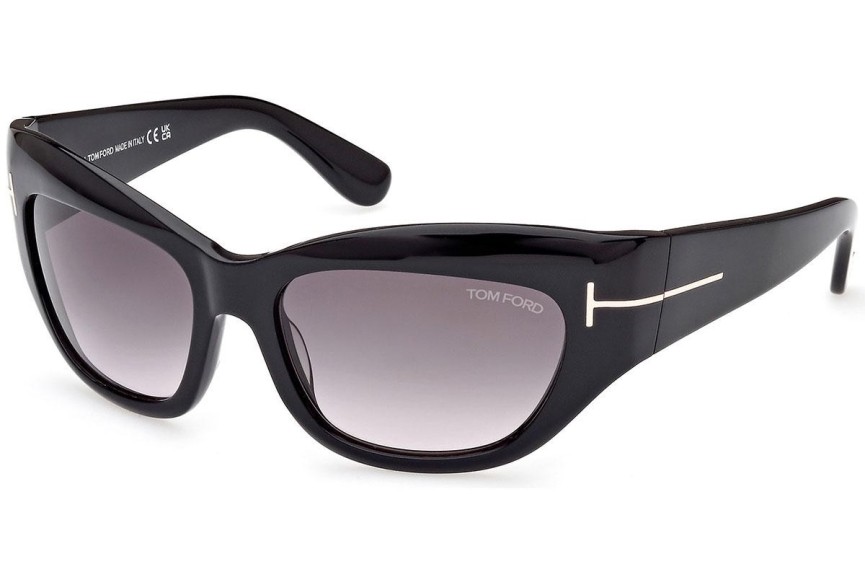 Okulary przeciwsłoneczne Tom Ford Brianna FT1065 01B Kocie oczy Czarne