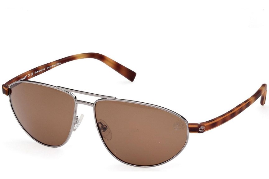 Okulary przeciwsłoneczne Timberland TB9324 08H Polarized Pilotki (Aviator) Srebrne