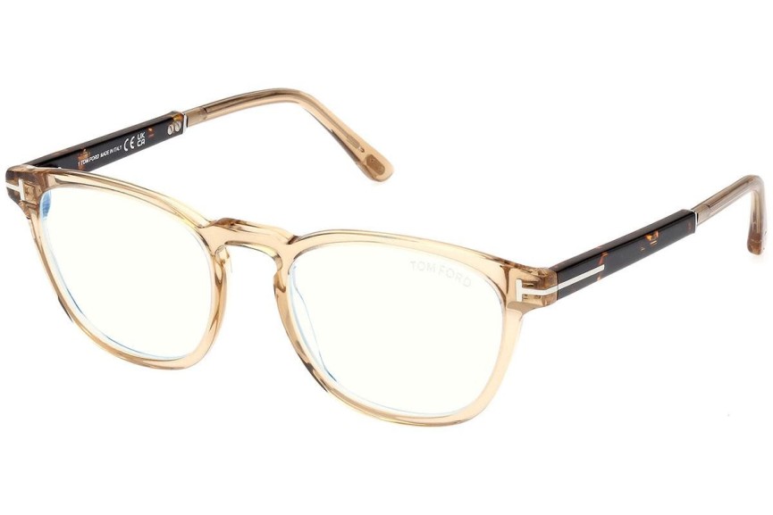 Okulary korekcyjne Tom Ford FT5890-B 047 Okrągłe Brązowe