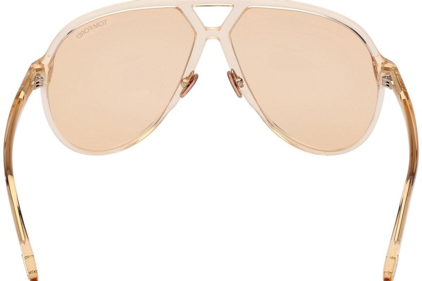 Okulary przeciwsłoneczne Tom Ford Bertrand FT1061 45E Pilotki (Aviator) Brązowe