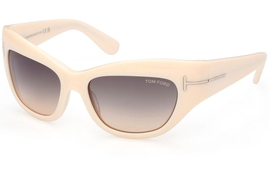 Okulary przeciwsłoneczne Tom Ford Brianna FT1065 25B Kocie oczy Beżowe