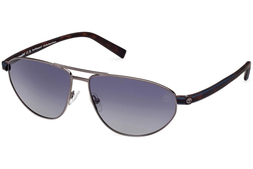 Okulary przeciwsłoneczne Timberland TB9324 09D Polarized Pilotki (Aviator) Srebrne