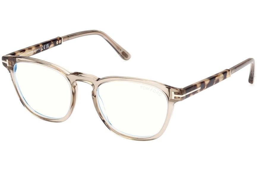 Okulary korekcyjne Tom Ford FT5890-B 057 Okrągłe Beżowe