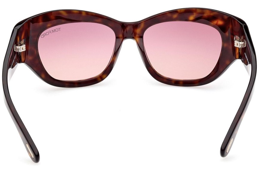 Okulary przeciwsłoneczne Tom Ford Brianna FT1065 52T Kocie oczy Havana