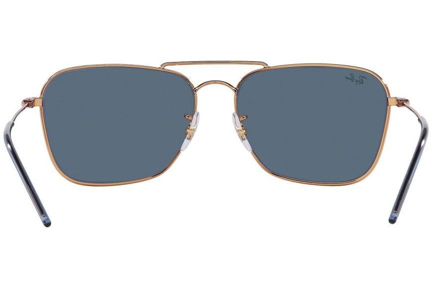 Okulary przeciwsłoneczne Ray-Ban Caravan Reverse RBR0102S 92023A Prostokątne Złote