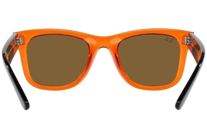 Okulary przeciwsłoneczne Ray-Ban Wayfarer Reverse RBR0502S 6712GM Kwadratowe Pomarańczowe