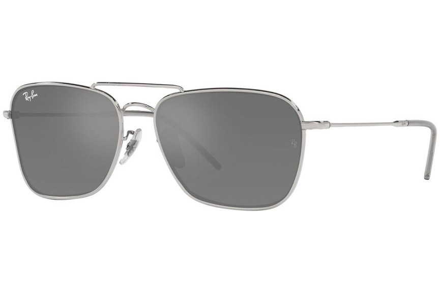 Okulary przeciwsłoneczne Ray-Ban Caravan Reverse RBR0102S 003/GS Prostokątne Srebrne