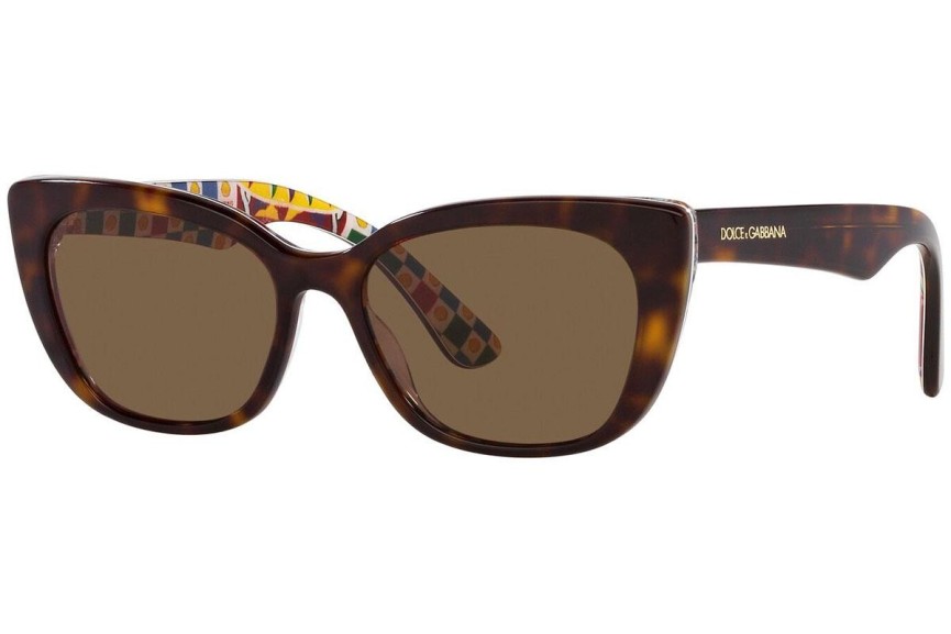 Okulary przeciwsłoneczne Dolce & Gabbana DX4427 321773 Kocie oczy Havana