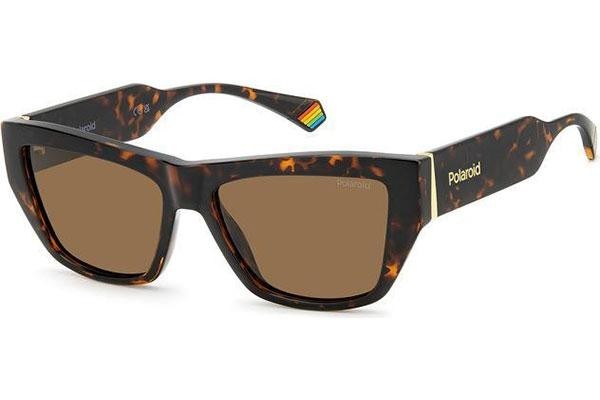 Okulary przeciwsłoneczne Polaroid PLD6210/S/X 086/SP Polarized Kocie oczy Havana