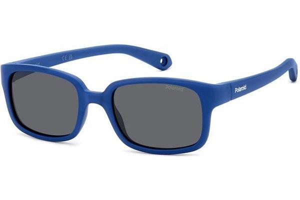 Okulary przeciwsłoneczne Polaroid Junior PLDK008/S FLL/M9 Polarized Prostokątne Niebieskie