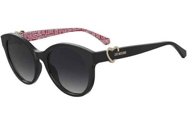 Okulary przeciwsłoneczne Love Moschino MOL068/S 807/9O Owalne Czarne