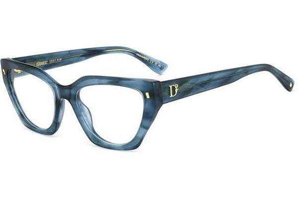 Okulary korekcyjne Dsquared2 D20117 38I Kocie oczy Niebieskie