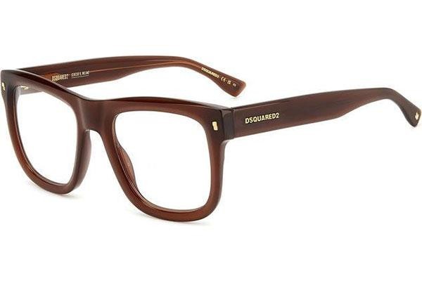 Okulary korekcyjne Dsquared2 D20114 09Q Kwadratowe Brązowe