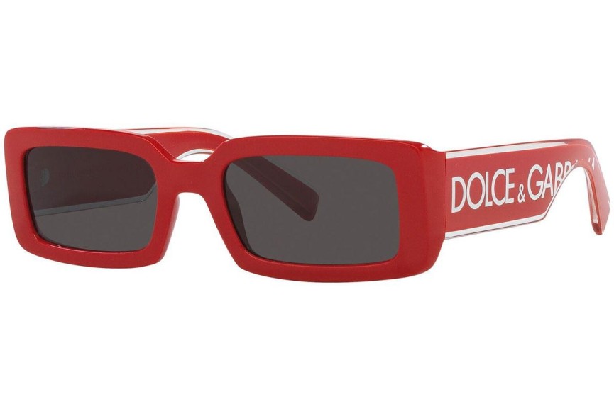 Okulary przeciwsłoneczne Dolce & Gabbana DG6187 309687 Prostokątne Czerwone