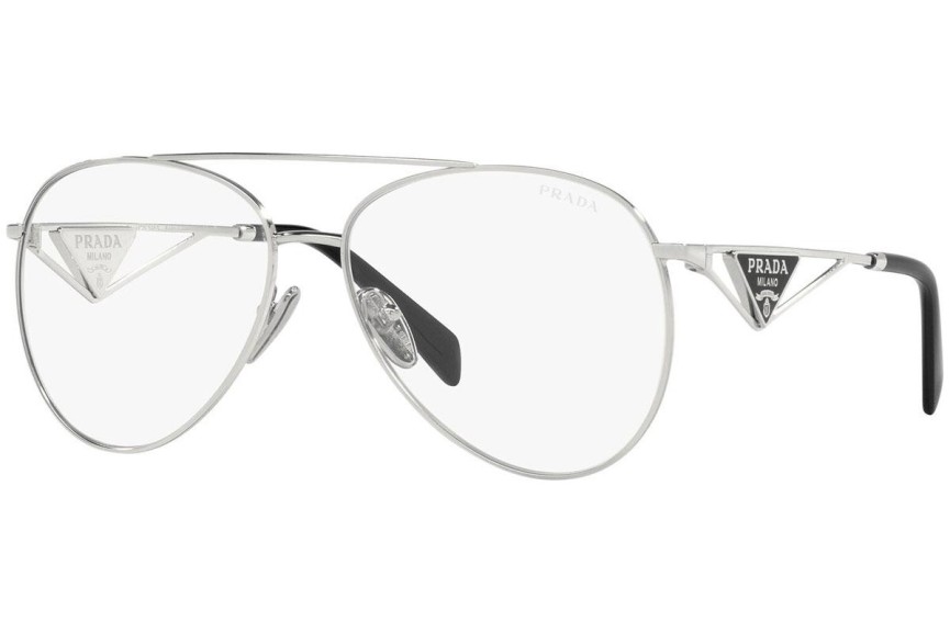 Okulary przeciwsłoneczne Prada PR73ZS 1BC08N blue-light [non-prescription] Pilotki (Aviator) Srebrne