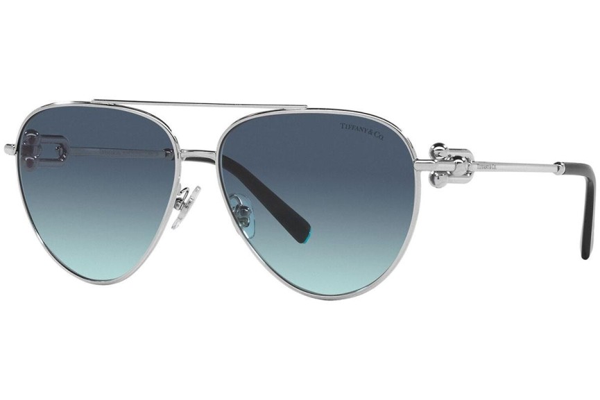 Okulary przeciwsłoneczne Tiffany & Co. TF3092 60019S Pilotki (Aviator) Srebrne