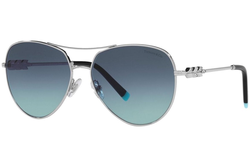 Okulary przeciwsłoneczne Tiffany & Co. TF3083B 60019S Pilotki (Aviator) Srebrne