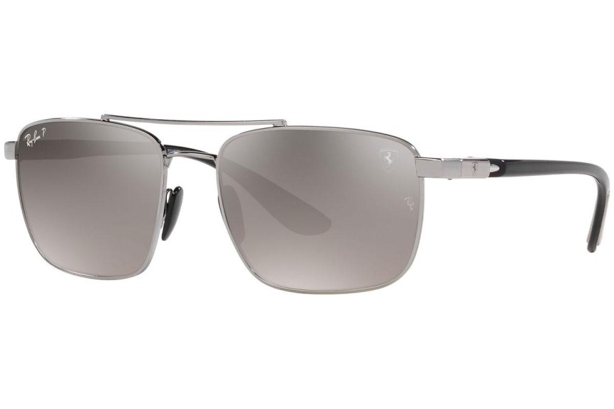 Okulary przeciwsłoneczne Ray-Ban RB3715M F0845J Polarized Pilotki (Aviator) Srebrne