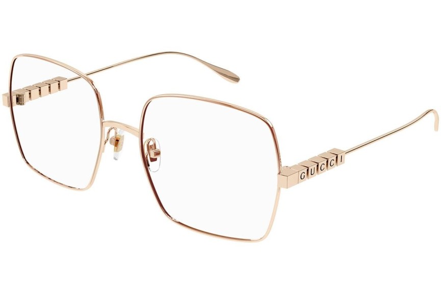 Okulary korekcyjne Gucci GG1434O 002 Kwadratowe Złote