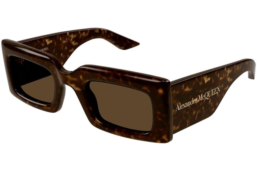 Okulary przeciwsłoneczne Alexander McQueen AM0433S 002 Prostokątne Havana