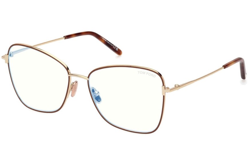 Okulary korekcyjne Tom Ford FT5906-B 046 Kocie oczy Brązowe