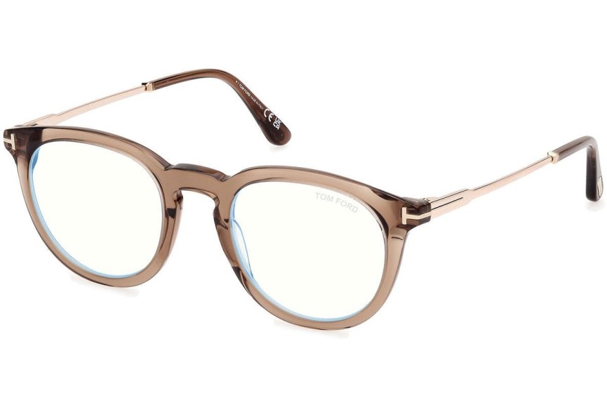 Okulary korekcyjne Tom Ford FT5905-B 045 Okrągłe Brązowe