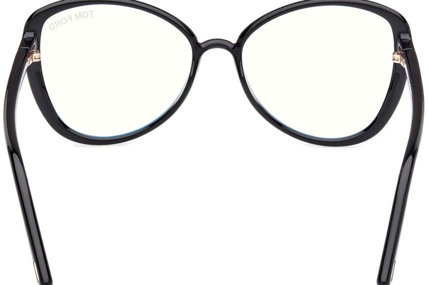 Okulary korekcyjne Tom Ford FT5907-B 001 Kocie oczy Czarne