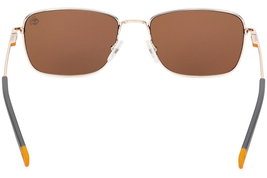 Okulary przeciwsłoneczne Timberland TB9338 32H Polarized Prostokątne Złote