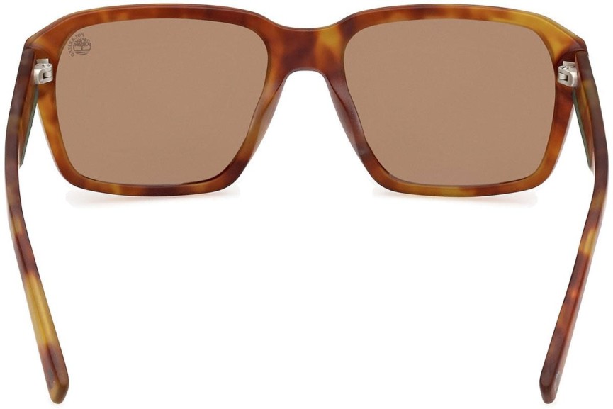 Okulary przeciwsłoneczne Timberland TB9343 53H Polarized Kwadratowe Havana