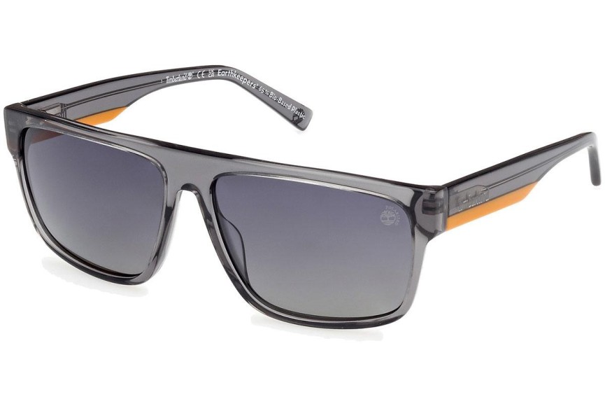 Okulary przeciwsłoneczne Timberland TB9342 20D Polarized Prostokątne Szare