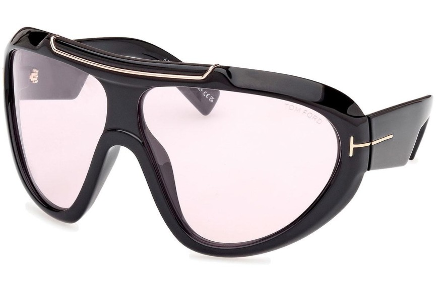 Okulary przeciwsłoneczne Tom Ford Linden FT1094 01Y Pojedyncze | Shield Czarne