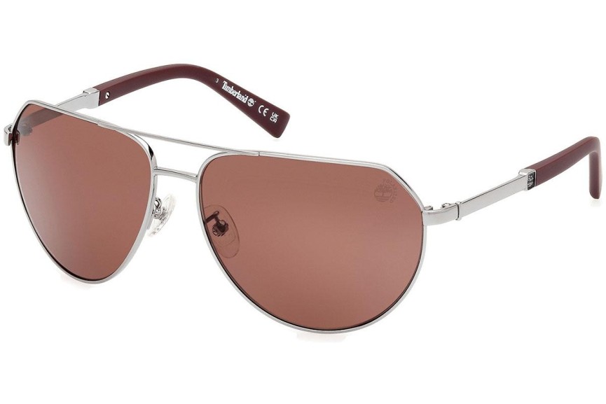 Okulary przeciwsłoneczne Timberland TB9340-H 08H Polarized Pilotki (Aviator) Srebrne